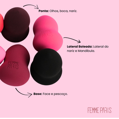 Esponja Formato Cinturinha Femme Paris | Ultra Macia | Cores Sortidas - FM3015