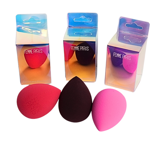 Pacote Esponja Maquiagem Gota Femme Paris | Ultra Macia Aumenta na Água FM3016