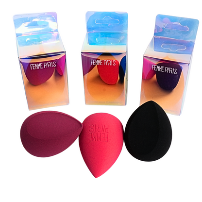 Esponja para Maquiagem Gota Chanfrada Femme Paris - Pacote com 12pçs – Revenda FM3017