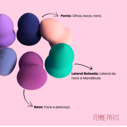 Pacote 12 pçs Esponja Formato Cinturinha Femme Paris | Ultra Macia Aumenta na Água - FM3019