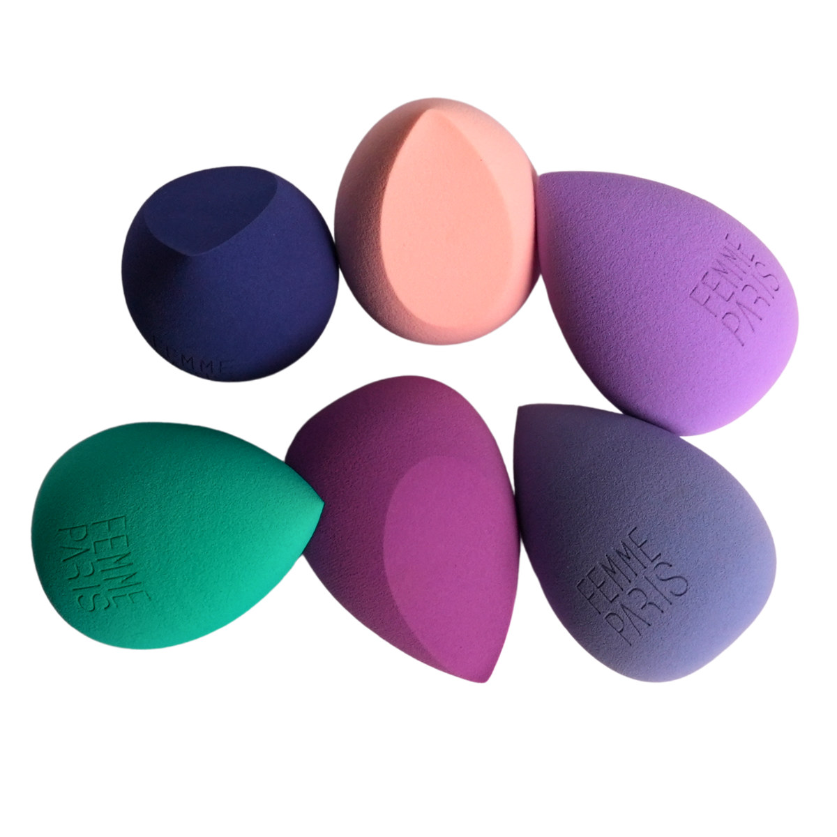 Esponja para Maquiagem Gota Chanfrada Femme Paris - Kit com 12 Unidades - FM3020