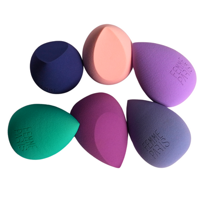 Esponja para Maquiagem Gota Chanfrada Femme Paris - Kit com 12 Unidades - FM3020