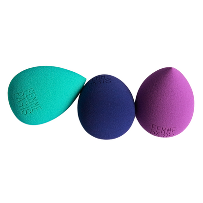 Pacote 12 pçs Esponja Maquiagem Gota Femme Paris | Ultra Macia Aumenta na Água - FM3021