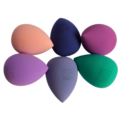 Pacote 12 pçs Esponja Maquiagem Gota Femme Paris | Ultra Macia Aumenta na Água - FM3021