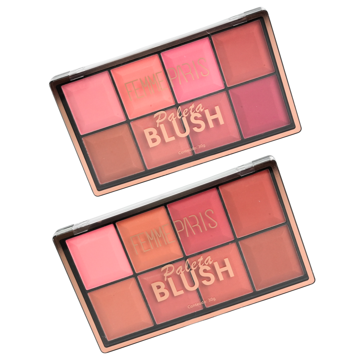 BOX 12 pçs Paleta de Blush Cores Pigmentadas De Longa Duração – Caixa FR045