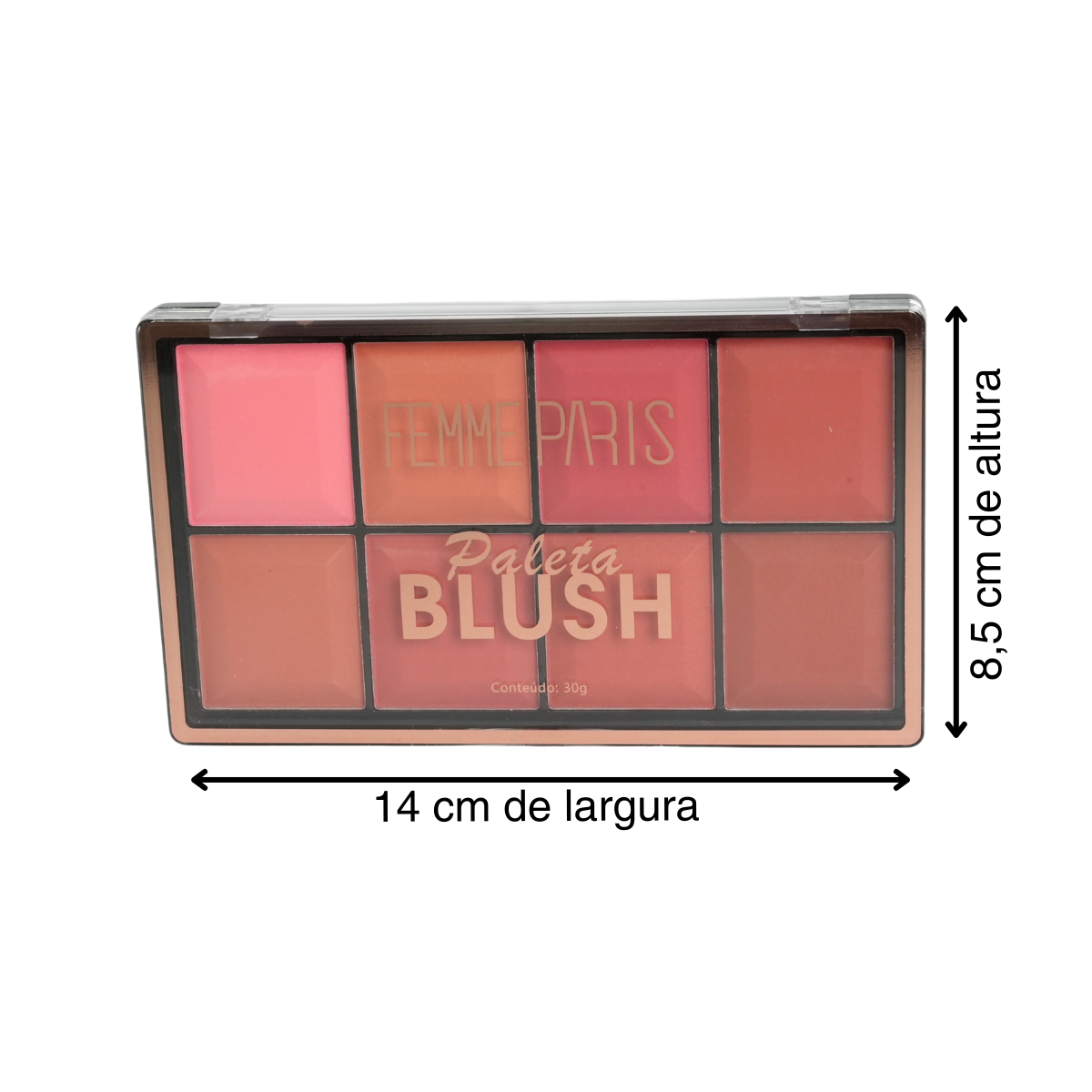 BOX 12 pçs Paleta de Blush Cores Pigmentadas De Longa Duração – Caixa FR045