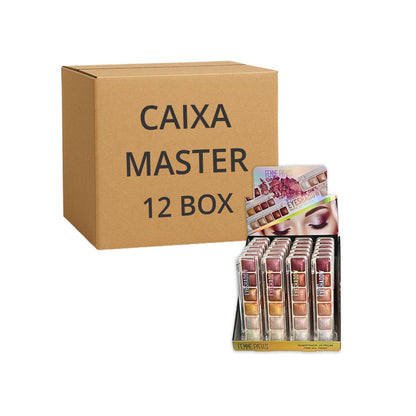 CAIXA MASTER - Paleta Compacta de Sombras Femme Paris - 12 BOX com 24 Unidades Cada - FR047CM