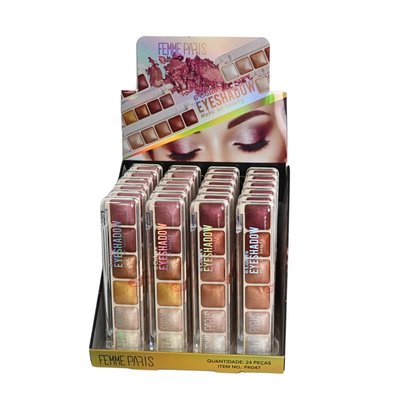 BOX 24 pçs Paleta Compacta de Sombras Femme Paris – | 2 Tonalidades FR047
