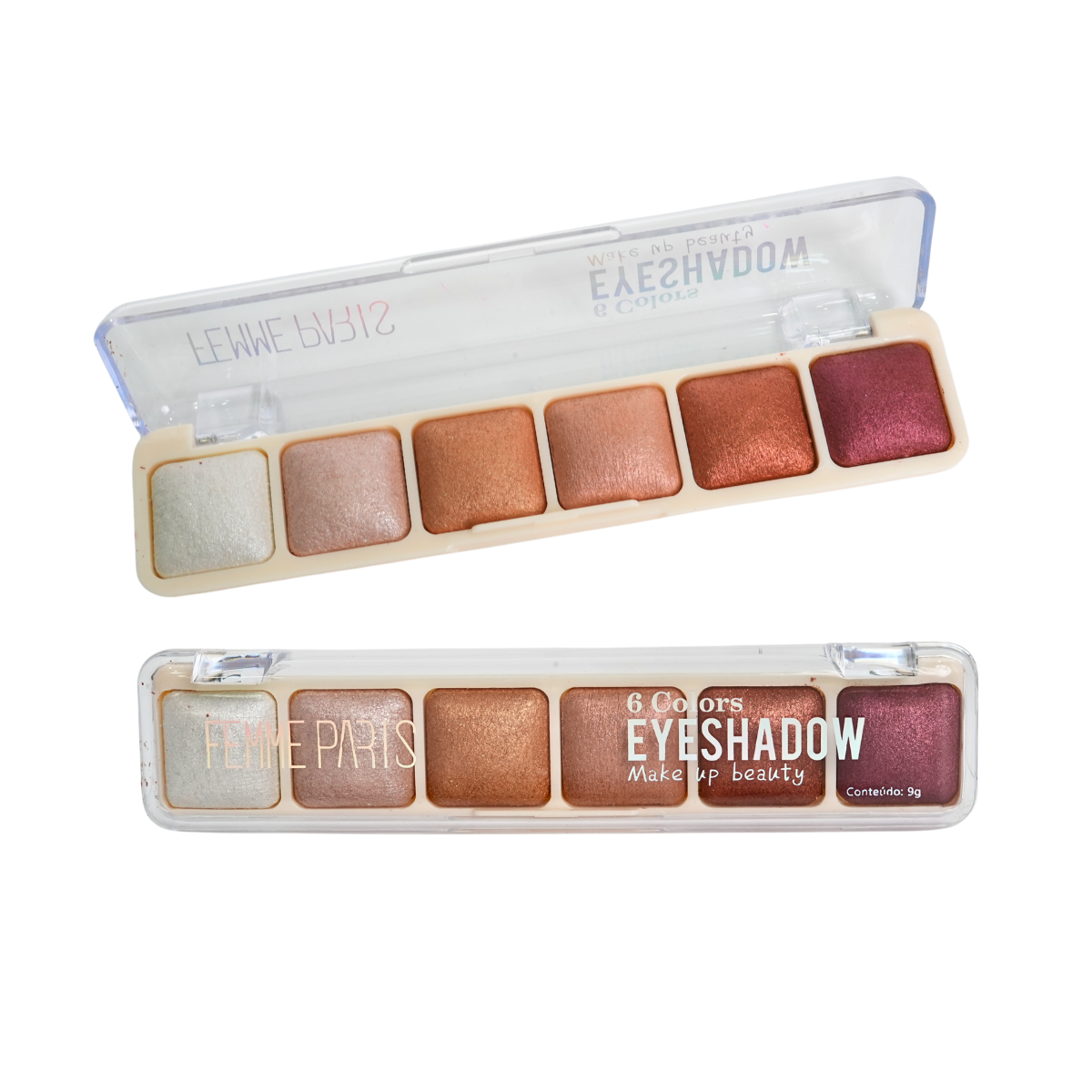 BOX 24 pçs Paleta Compacta de Sombras Femme Paris – | 2 Tonalidades FR047