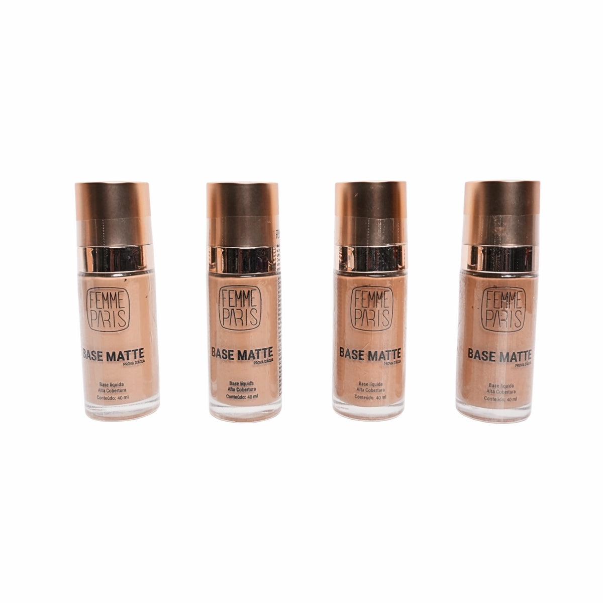 BOX: Base Líquida Matte Femme Paris  Frasco de Vidro 40ml (Caixa com 12 Unidades) - FR100