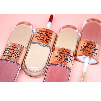 Blush e Corretivo Líquido Femme Paris FR114 Box com 24 peças