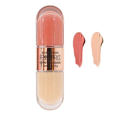 Blush e Corretivo Líquido Femme Paris FR114 Box com 24 peças