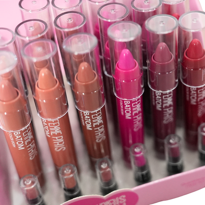 Batom Cremoso Retrátil Femme Paris FR120 Caixa com 24 peças