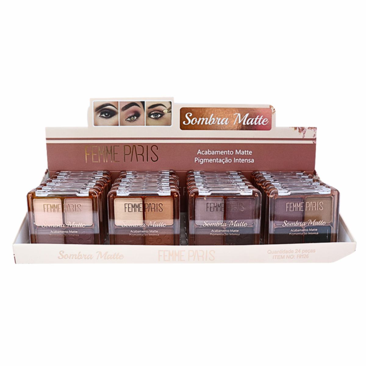 CAIXA MASTER 16 BOX - Paleta de Sombras Matte Femme Paris FR126CM