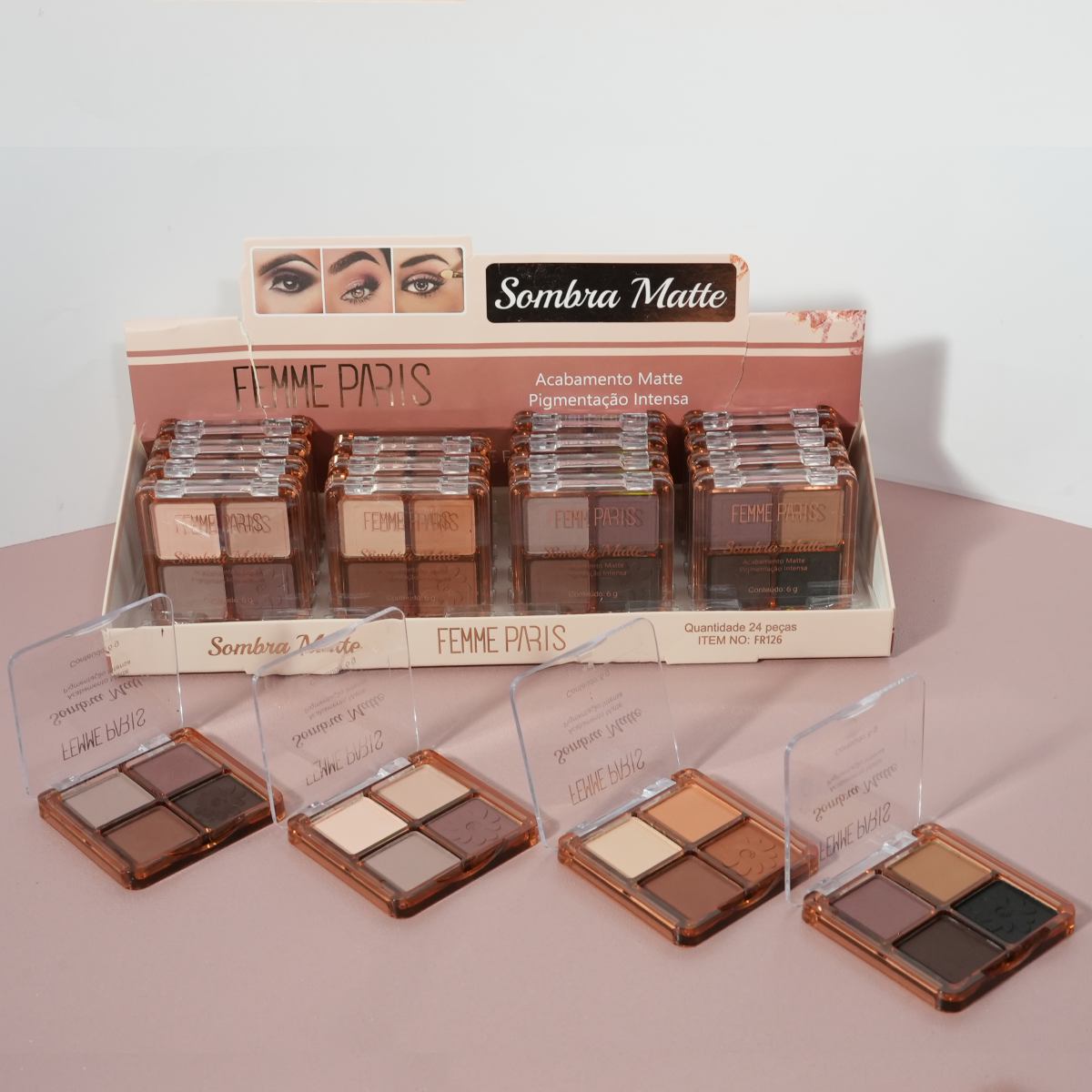 CAIXA MASTER 16 BOX - Paleta de Sombras Matte Femme Paris FR126CM