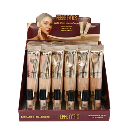 Base Líquida Femme Paris com Ácido Hialurônico FR128 - Box com 24 peças