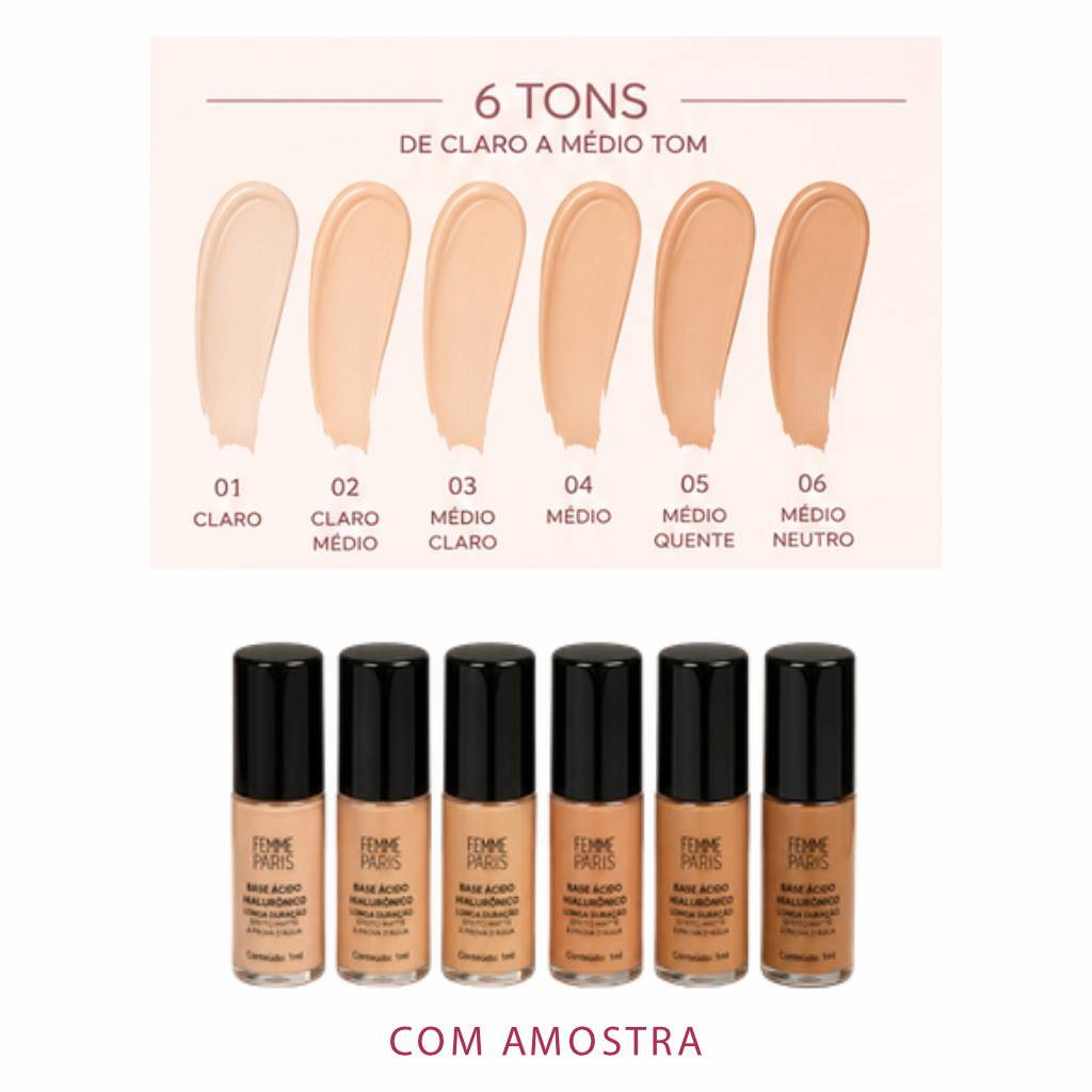 ATACADO: Base Matte Líquida Femme Paris – Box com 24 Peças – FR166