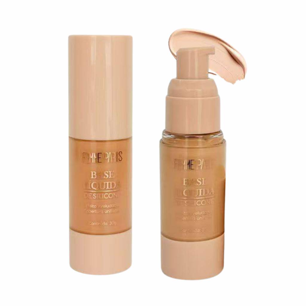 ATACADO: Base Líquida de Silicone Femme Paris – Box com 12 Peças – FR167