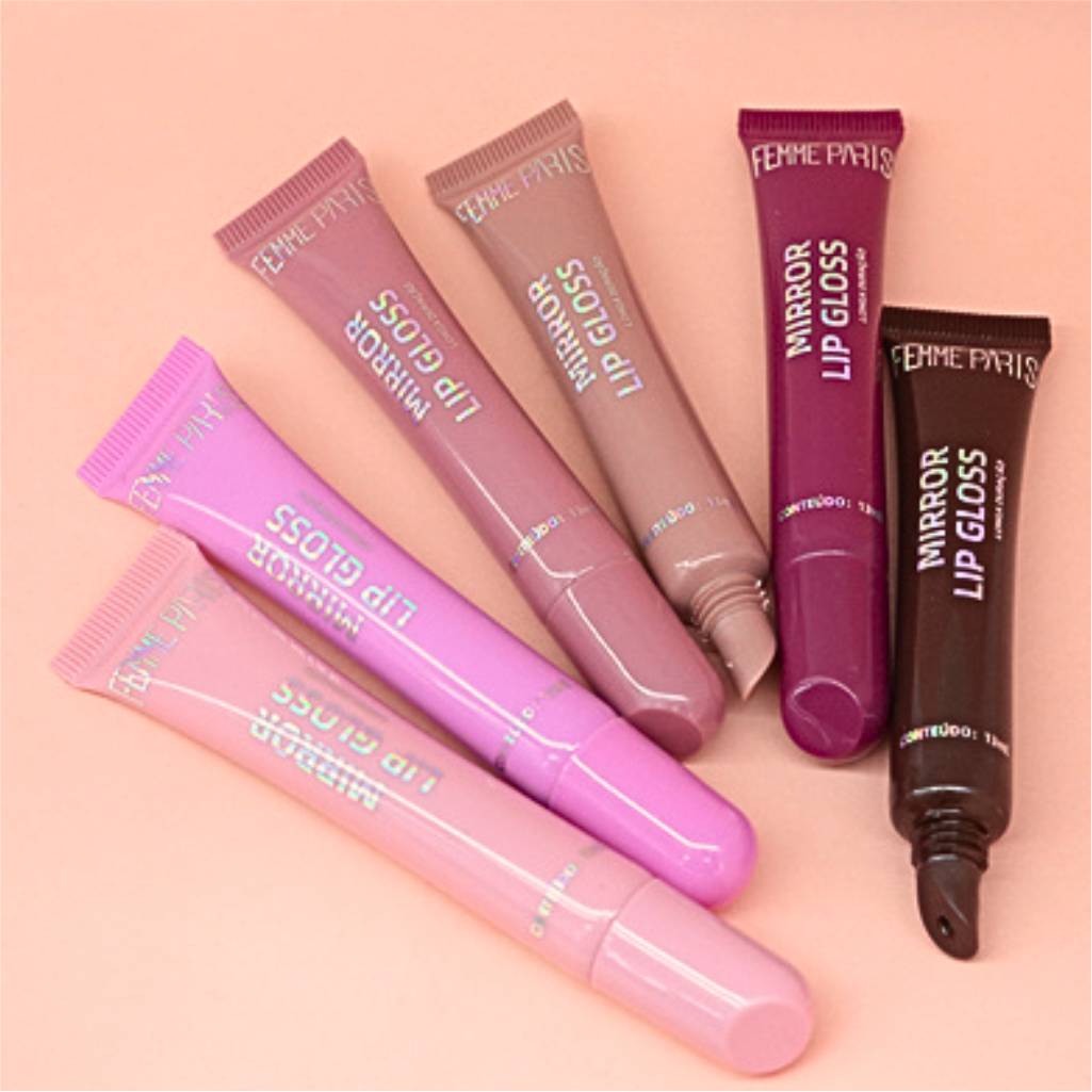 ATACADO: Mirror Lip Gloss Femme Paris - Box com 24 Peças - FR173