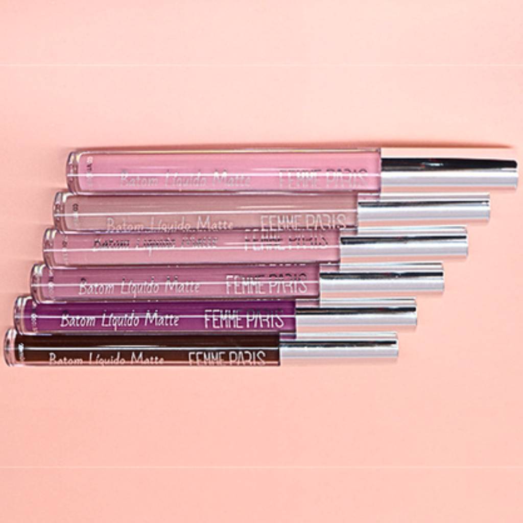 ATACADO: Batom Líquido Matte Femme Paris – Box com 24 Peças – FR178