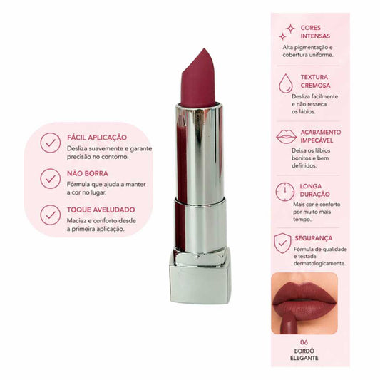 ATACADO: Lip Stick Matte Femme Paris – Box com 24 Peças – FR179