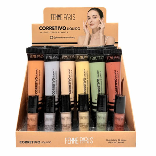 ATACADO: Corretivo Líquido Femme Paris – Box com 24 Peças – FR182