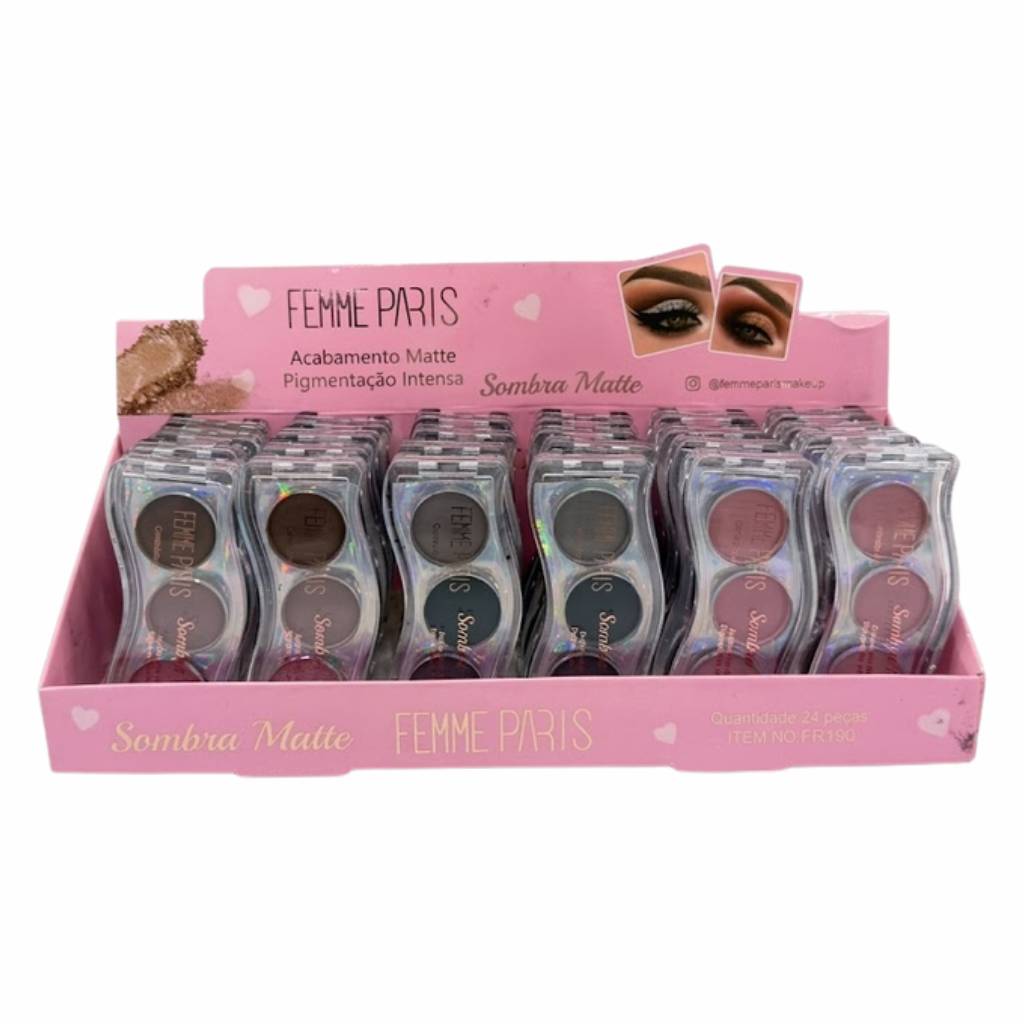 ATACADO: Sombra Matte Femme Paris – Box com 24 Peças – FR190