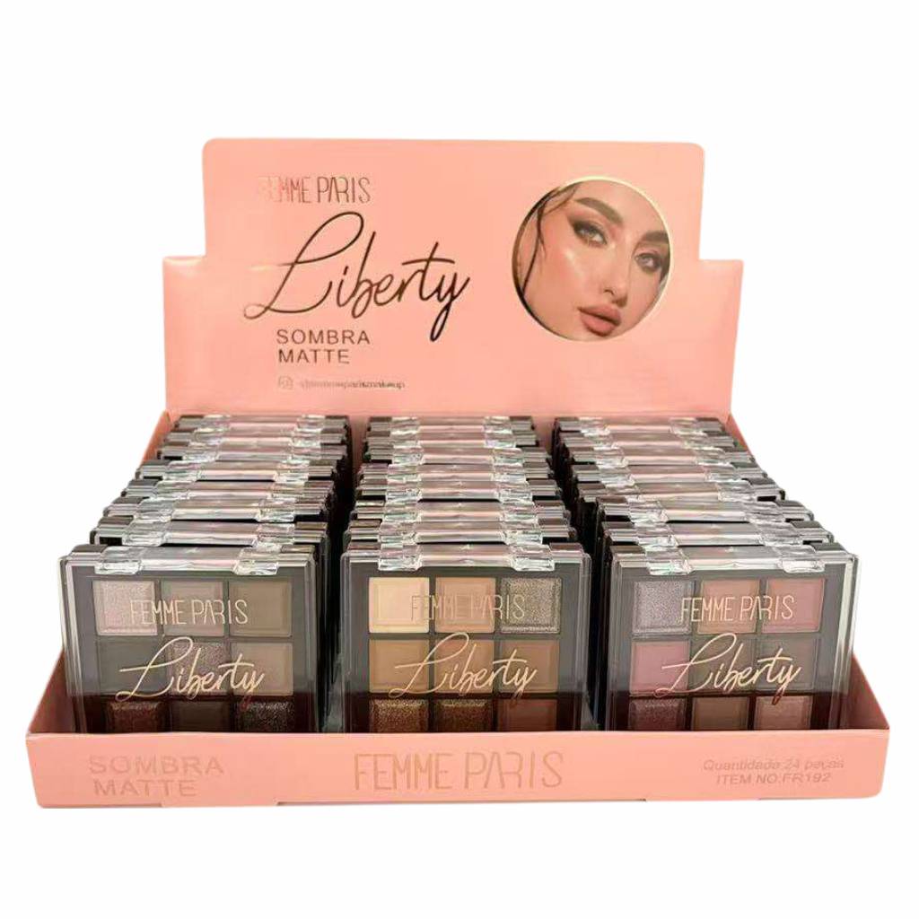 ATACADO: Sombra Matte Liberty Femme Paris - Box com 24 Peças - FR192