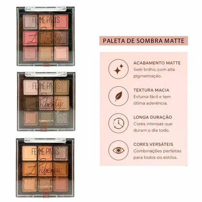 ATACADO: Sombra Matte Liberty Femme Paris - Box com 24 Peças - FR192