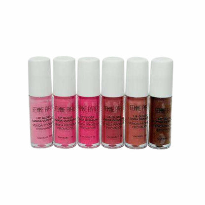 ATACADO: Lip Gloss Femme Paris – Box com 24 Peças – FR202