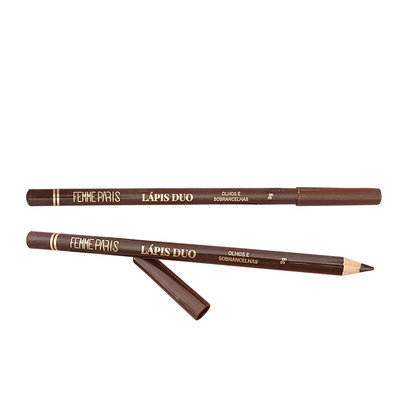 Lápis Duo Femme Paris Marrom para Olhos e Sobrancelhas – FR602 12 PEÇAS