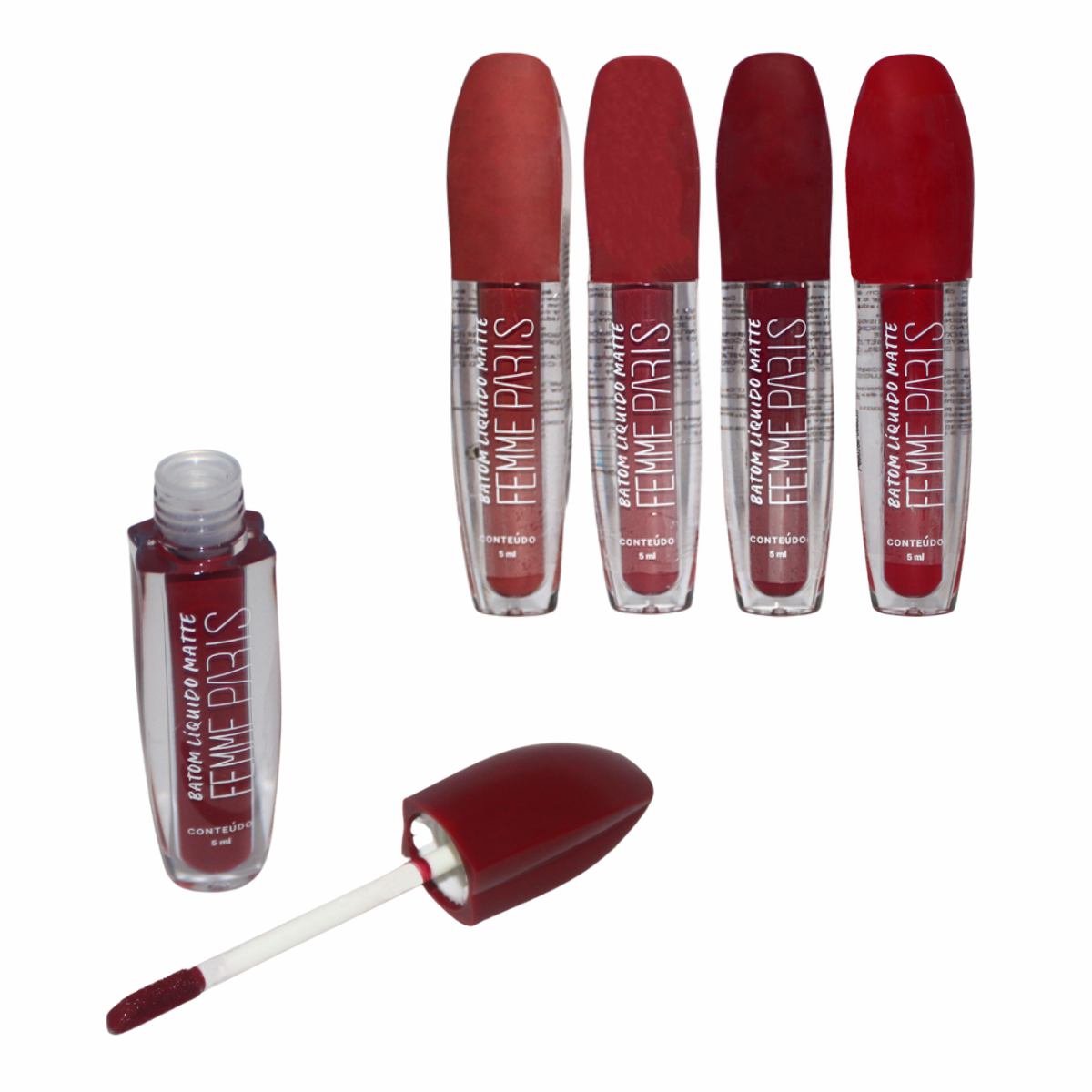 CAIXA MASTER 24 Peças - Batom Líquido Matte Femme Paris – Box com 24 Unidades FR603CM