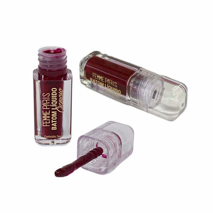 Box: Batom Líquido Cremoso Femme Paris – Caixa com 24 Unidades (Cores Variadas) – FR605