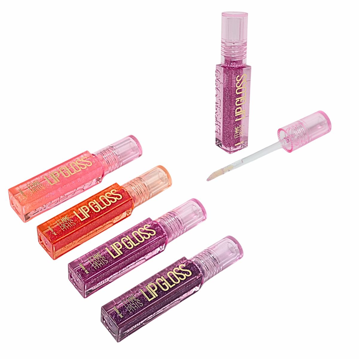 Box: Lip Gloss Femme Paris – Caixa com 24 Unidades - Cores Sortidas – FR607