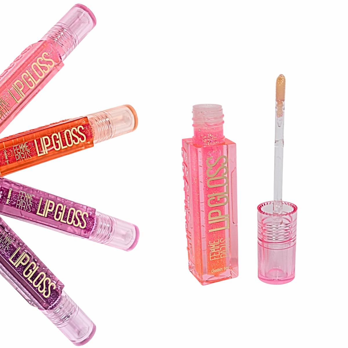 Box: Lip Gloss Femme Paris – Caixa com 24 Unidades - Cores Sortidas – FR607