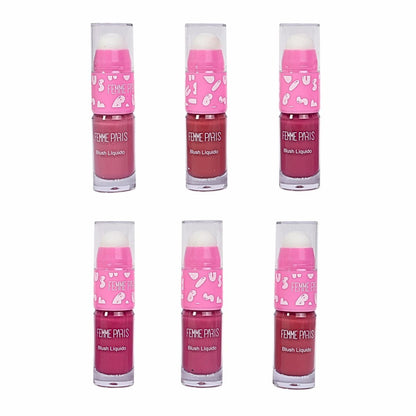 Box: Blush Líquido Femme Paris – Caixa com 24 Unidades – Cores Sortidas – FR613