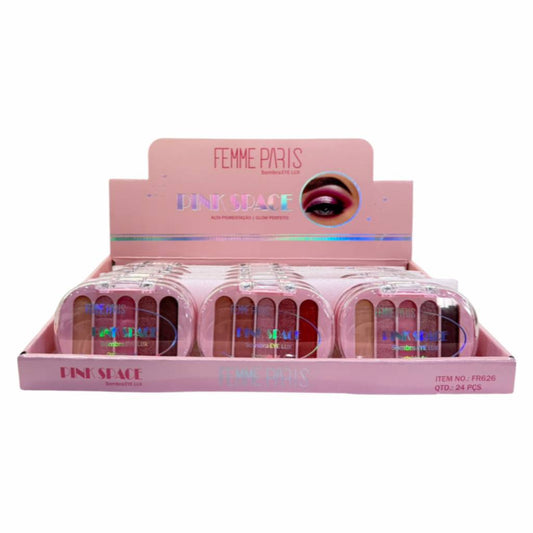 ATACADO: Sombra Eye Lux Pink Space Femme Paris – Box com 24 Peças – FR626