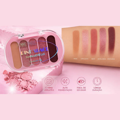 ATACADO: Sombra Eye Lux Pink Space Femme Paris – Box com 24 Peças – FR626