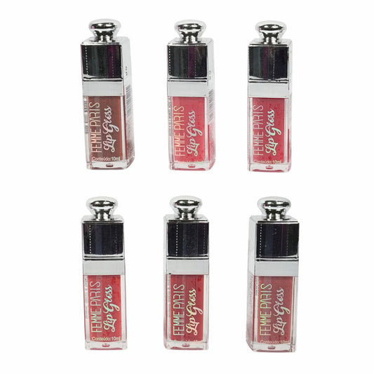 ATACADO: Lip Gloss Femme Paris – Box com 24 Peças – FR631