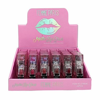 ATACADO: Lip Stick Matte Femme Paris – Box com 24 Peças – FR636