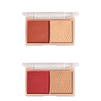 Duo Blush e Pó Compacto Femme Paris FR902 - Box com 12 peças