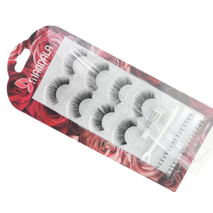 Cílios Postiços Mandala – 4 Pares com Cola, Tufinhos e Aplicador – MC011