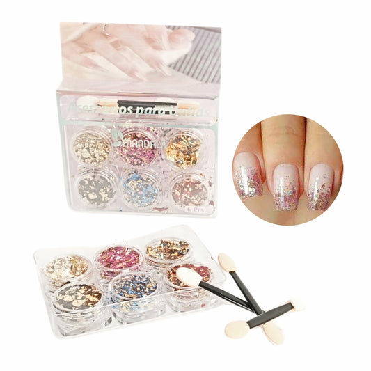 Decoração para Unhas Mandala – Cartela com 6 Cores Sortidas – Pacote com 12 unidades – MG023