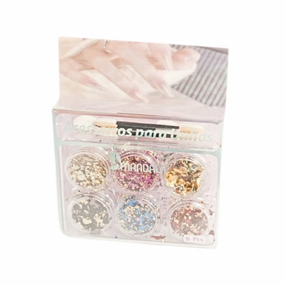 Decoração para Unhas Mandala – Cartela com 6 Cores Sortidas – Pacote com 12 unidades – MG023