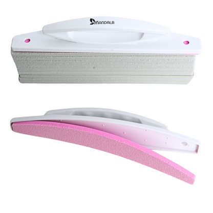 Lixa de Unha com Suporte e Refil – ML009 Kit com 12 peças (1 Suporte + 11 Lixas Refil)