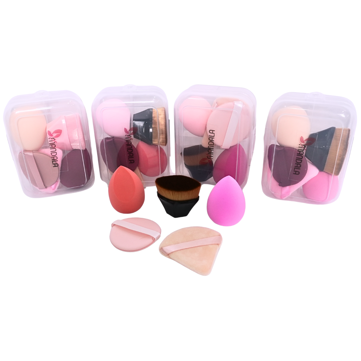Kit Esponja para Maquiagem em Caixinha Acrílica – Mandala – Pacote com 6 Kits – MM057