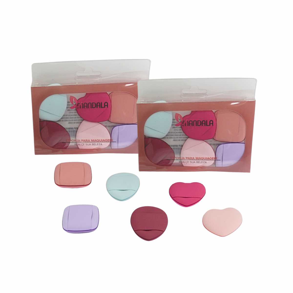 Mini Esponja para Maquiagem em Caixinha Plástica – Mandala – Pacote com 12 Kits – MM058