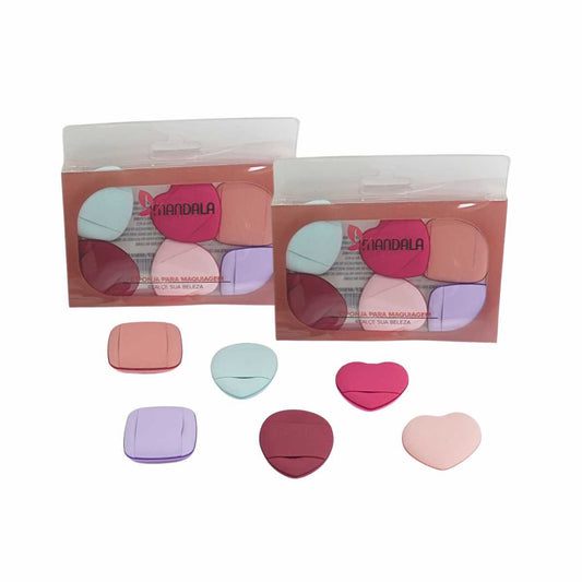 Mini Esponja para Maquiagem em Caixinha Plástica – Mandala – Pacote com 12 Kits – MM058