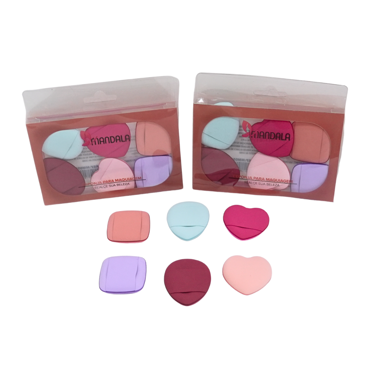 Mini Esponja para Maquiagem em Caixinha Plástica – Mandala – Pacote com 12 Kits – MM058