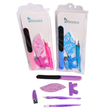 Kit Manicure Mandala 6 Peças – Cores Diversas – Pacote com 12 Kits MM4018